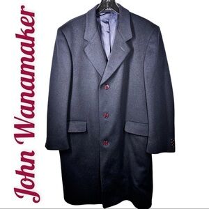 JOHN WANAMAKER Rittenhouse Collection Vintage Navy Wool & Cashmere Coat, 44S